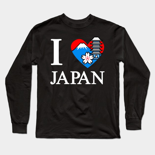 I Love Japan Travel Asian Vacation Slogan Souvenir Long Sleeve T-Shirt by BoggsNicolas